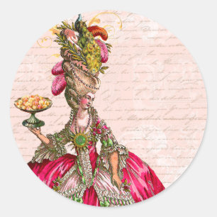 Marie Antoinette and Peacock Stickers Tags