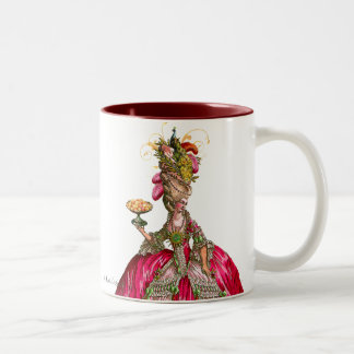 Marie Antoinette and Peacock Two-Tone Coffee Mug