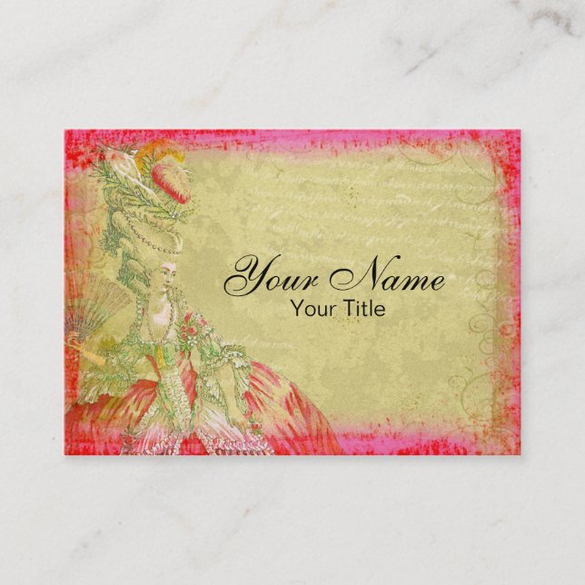 Marie Antoinette Antique Business Card (Front)
