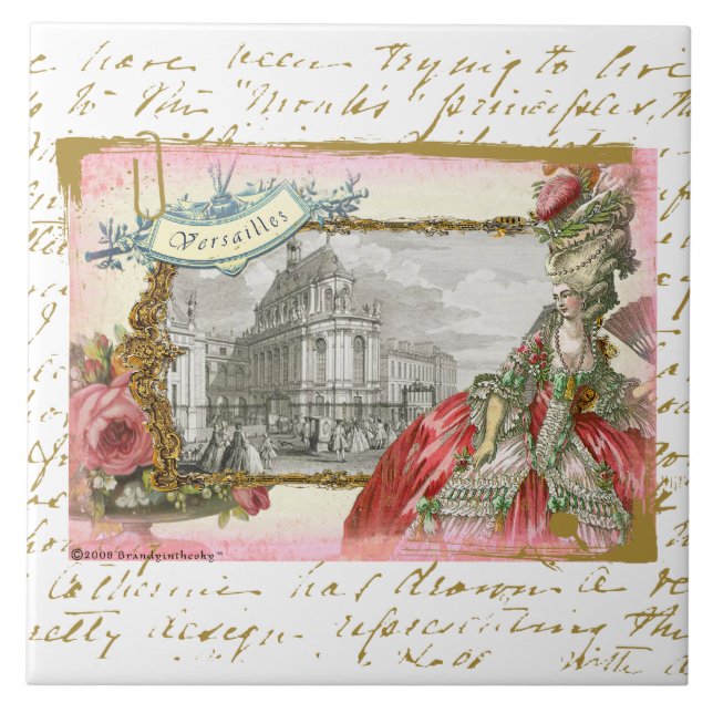 Marie Antoinette at Versailles Collage Art Tile (Front)