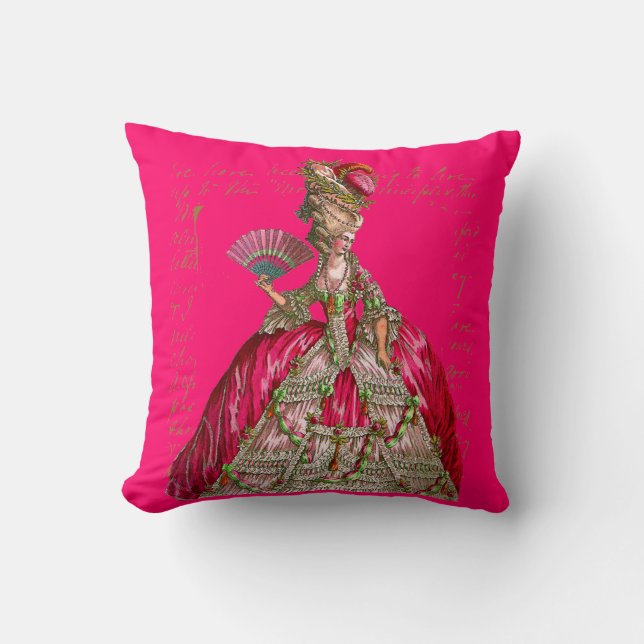 Marie Antoinette at Versailles Tea Party Throw Pillow (Front)