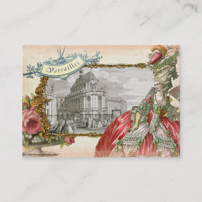 Marie Antoinette au carte de visite de Versaille (Devant)