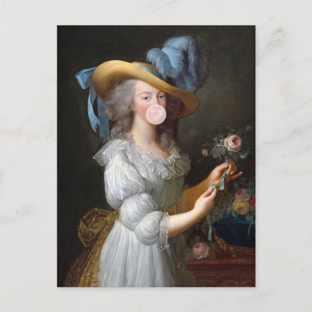 Marie Antoinette Blowing Bubble gum  Postcard (Front)