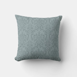 Marie Antoinette blue french damask inspired Throw Pillow