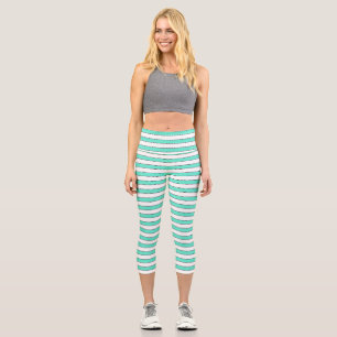 Marie Antoinette Blue Stripe Capri Leggings