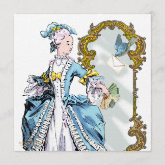 Marie Antoinette Bluebird & Mirror Invitation