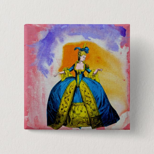 Marie Antoinette by Michael Moffa 2 Inch Square Button (Front)