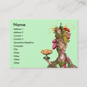 Marie Antoinette Cake & Peacock Business Card