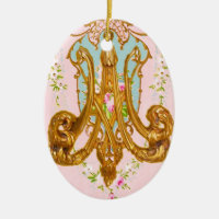 Marie Antoinette Ceramic Monogram Ornament
