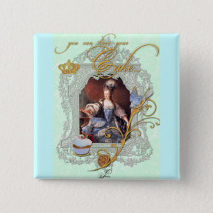 Marie Antoinette Cupcake and Bluebird 2 Inch Square Button