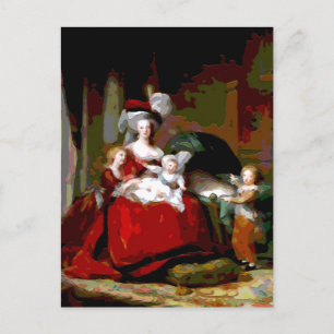 Marie Antoinette et ses enfants ~ Carte postale