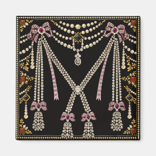Marie Antoinette French Inspired Design Bejewelled Magnet
