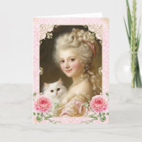 Marie Antoinette,French,Paris,cat,portrait,card