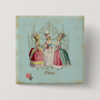 Marie Antoinette French Paris Ladies 2 Inch Square Button