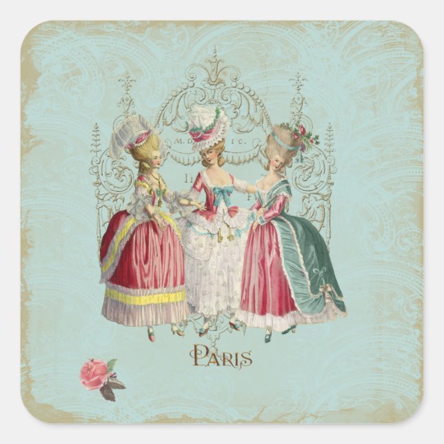 Marie Antoinette French Paris Ladies Square Sticker (Front)