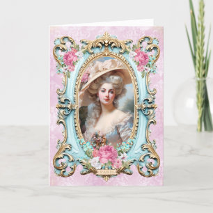 Marie Antoinette,French,Paris,portrait,roses 招待状 Thank You Card