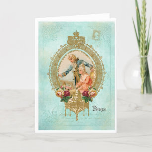 Marie Antoinette French Paris rose portrait カード Thank You Card