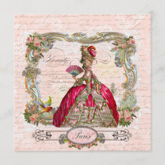 Marie Antoinette Hot Pink & Paris Invitation
