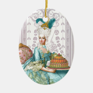 Marie Antoinette in Aqua Ceramic Ornament