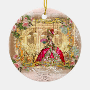 Marie Antoinette in Pink Christmas Ornament