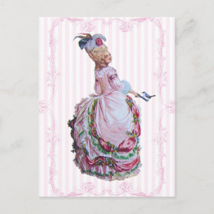 Marie Antoinette In Pink Invitation Postcards