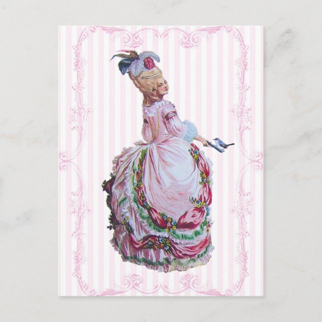 Marie Antoinette In Pink Invitation Postcards (Front)