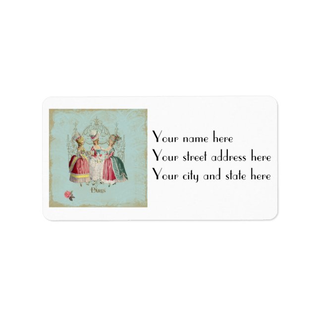 Marie Antoinette Ladies in Waiting Label (Front)