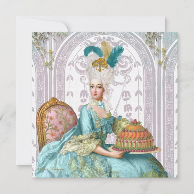 Marie Antoinette Let them Eat Cake Invitation (Front)