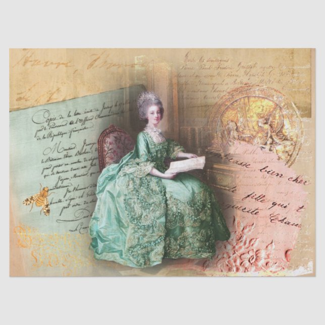 Marie Antoinette Letters Wax Seal Tissue Paper (Front)