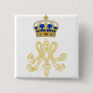 Marie Antoinette Monogram 2 Inch Square Button
