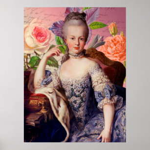 Marie Antoinette On Flowers Poster