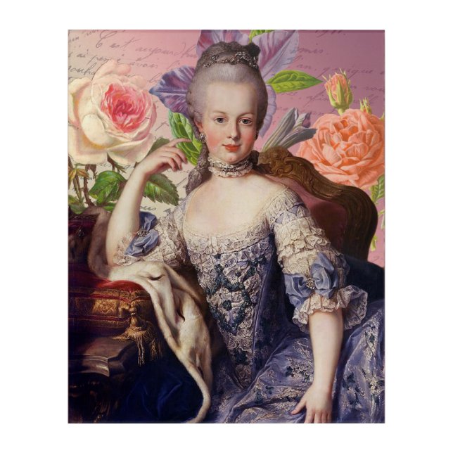 Marie Antoinette On Flowers Wall Art (Front)