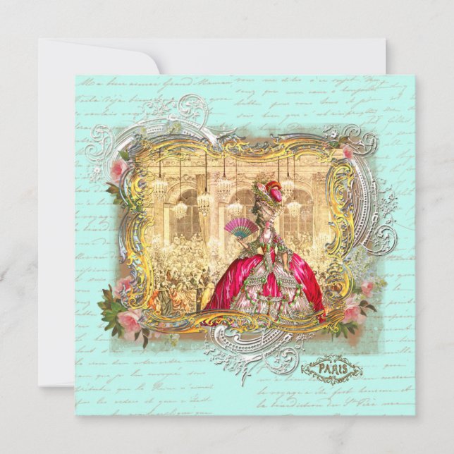 Marie Antoinette Party at Versailles Invitation (Front)