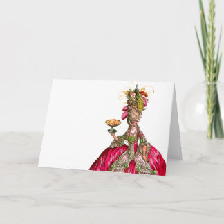 Marie Antoinette peacock and cake Card