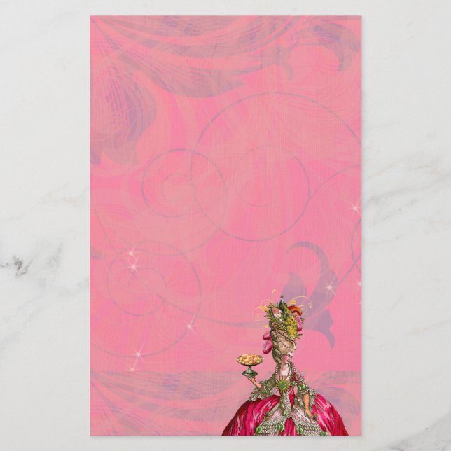 Marie Antoinette Peacock Pastry Stationery (Front)