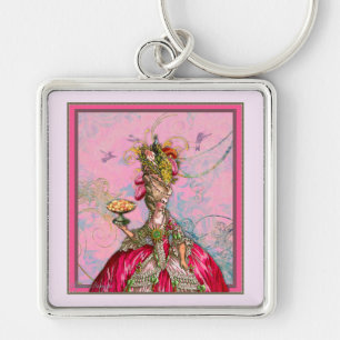 Marie Antoinette Peacocks and Cakes Keychain