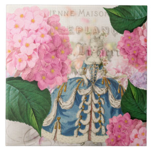 Marie Antoinette Pink Hydrangea Ceramic Tile