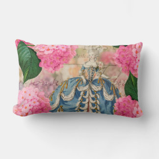 Marie Antoinette Pink Hydrangeas Lumbar Pillow