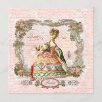 Marie Antoinette Pink Roses in Paris Invite