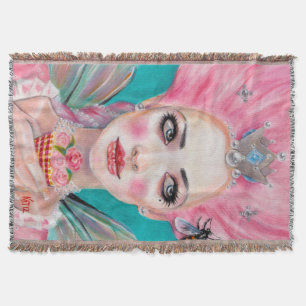 Marie Antoinette Queen Bee Let them eat cake Throw Blanket