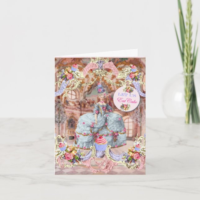 Marie Antoinette Queen of France Let Us Eat Cake Thank You Card (Front)