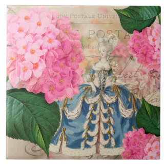 Marie Antoinette Redoute Hydrangea Ceramic Tile