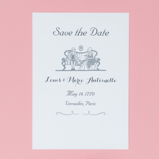 Marie Antoinette Rococo Blue Enregistrer la carte  (Créateur téléchargé)
