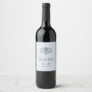 Marie Antoinette Rococo Dusty Blue Thank You Wine Label
