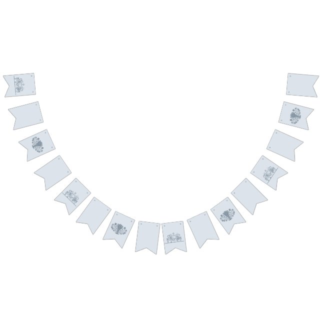 Marie Antoinette Rococo Dusty Blue Wedding Bunting Flags (All)