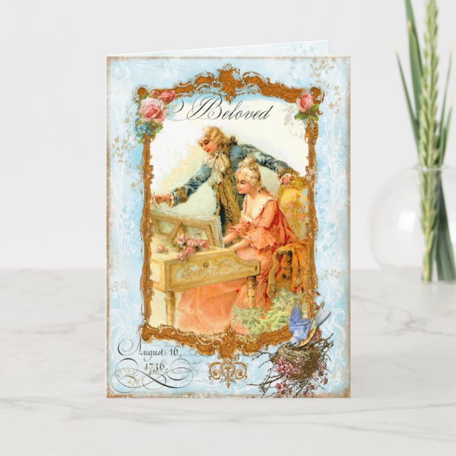 Marie Antoinette Romantic Couple Card (Front)