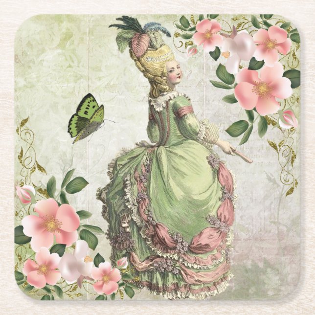 Marie-Antoinette Rose Coaster B (Front)