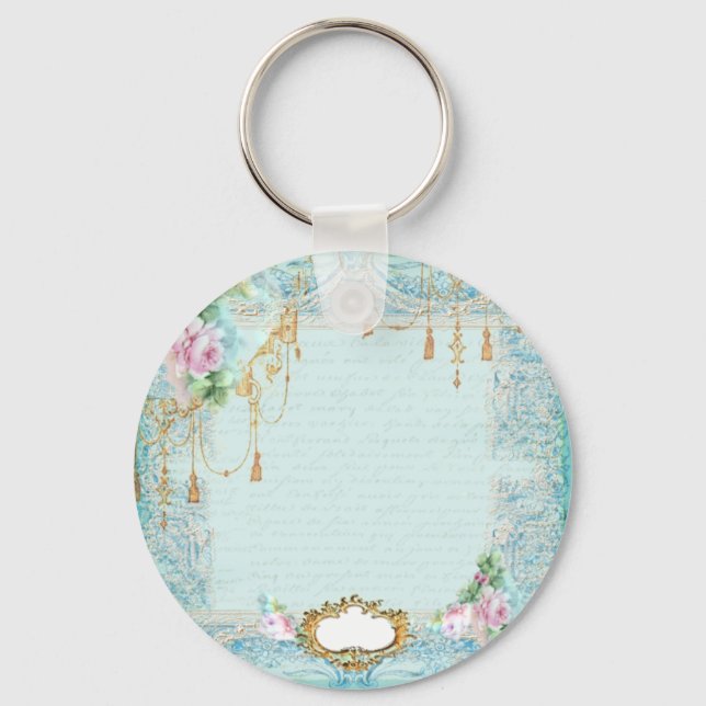 Marie Antoinette Roses and Lace Stationery/Cards Keychain (Front)