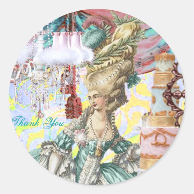 Marie Antoinette Round Label by Michelle Falero (Front)
