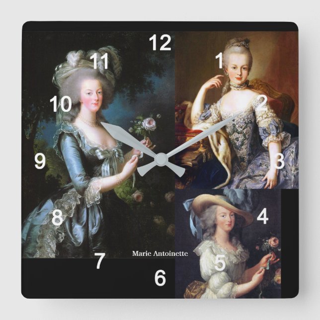 Marie Antoinette Square Wall Clock (Front)